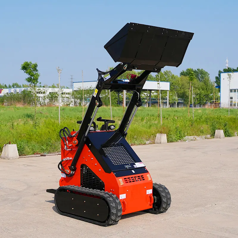 トラック付き小型スキッドステアローダークロールグラップルスタンド