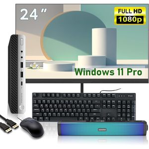 Pour PC de bureau ProDesk 600 G4 Mini, écran FHD RGB 24 pouces, processeur Intel Core I5-8500T, 8 Go de RAM, SSD 256 Go, prise USB-US, utilisation professionnelle, Windows 11 - Product Image 4