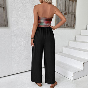 2025 New Women's Summer <b>Casual</b> Sleeveless <b>Jumpsuit</b> Strapless Top <b>Wide</b> <b>Leg</b> Pants Set - Product Image 6