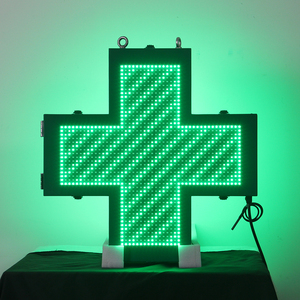 Letrero <span class=keywords><strong>LED</strong></span> Programable por Temperatura y Tiempo para Farmacias, Impermeable, 48CM, Color Verde, Cruz de <span class=keywords><strong>Farmacia</strong></span> para Exteriores - Product Image 4