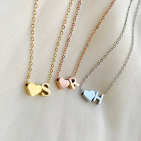 Collar con Colgante de Letra Inicial en Forma de Corazón, Estilo Delicado, Color Oro o Plata, para Mujer, Joyería, Regalo