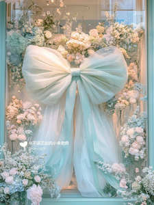 Fatto a mano bella maglia trasparente fiocco sovradimensionato creativo finestra appeso foto Art ornamenti per la laurea chiaro stile Chen - Product Image 5