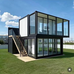 Tùy Chỉnh Chống Cháy <span class=keywords><strong>Container</strong></span> Nhà Với Kính Rèm Tường Nhanh Chóng Xây Dựng Trang Web Sống Di Động Biệt Thự Cho Tạm Thời Nhà Ở - Product Image 1