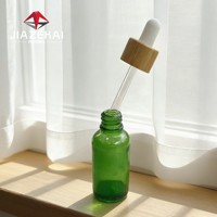 Flacon d'huile essentielle de 30 ml avec bouchon en bois, brun foncé, bleu, vert, flacon en verre opaque avec compte-gouttes pour emballage individuel, disponible en stock