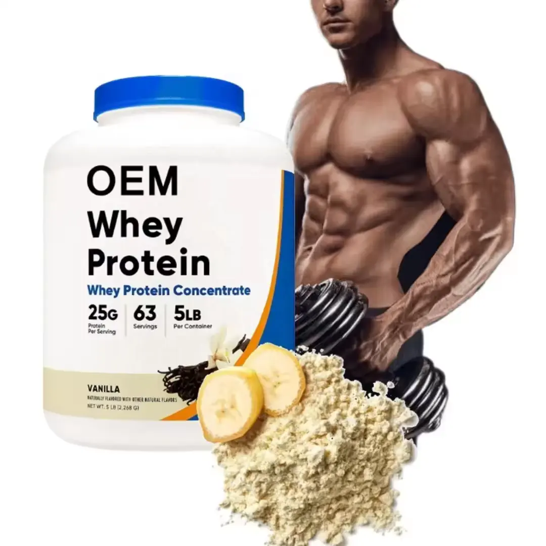 OEM/ODM Protein Whey mengisolasi secara alami rasa bebas Gluten bubuk Protein Whey