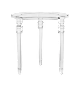 Modern Round Transparent Acrylic Side Table Living Room Furniture Glass Top End Table