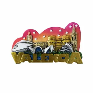 Imán de nevera 3D personalizado al por mayor, recuerdos turísticos de Europa, España, Valencia, Mallorca, Tenerife, <span class=keywords><strong>Barcelona</strong></span>, pegatina con mensaje - Product Image 5