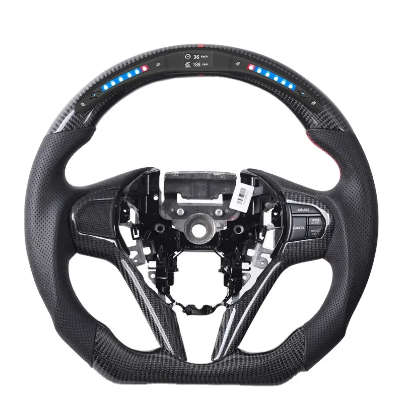 Светодиодное рулевое колесо из углеродного волокна для гоночного автомобиля Honda CRZ