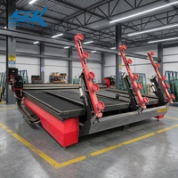 Machine de découpe automatique 3 en 1 CNC à flottaison pneumatique pour portes, fenêtres, verre et miroirs