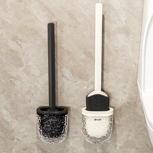 Excellent Wall Mounted Toilet <b>Brush</b> Holder <b>Round</b> Minimalist Design Easy To Clean For Bathroom Use - Product Image 1