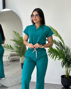 Ensemble <span class=keywords><strong>de</strong></span> blouses médicales YUHONG, confortable, extensible, col en V, manches courtes, unisexe, uniformes d'assistant dentaire, respirant, doux, vêtements <span class=keywords><strong>de</strong></span> <span class=keywords><strong>travail</strong></span> médicaux - Product Image 3