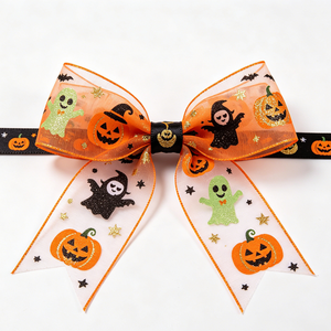 Ruban en organza transparent de luxe sur mesure avec nœud personnalisé, boîte cadeau avec logo personnalisé, pour décoration de fête d'Halloween - Product Image 2