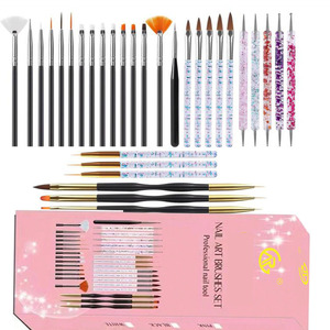 31pcs Thiết lập màu hồng móng tay nghệ thuật bàn chải Kit chấm bút + vẽ bàn chải + Dòng vẽ khắc bút + UV Gel làm móng tay bàn chải công cụ tự làm - Product Image 3