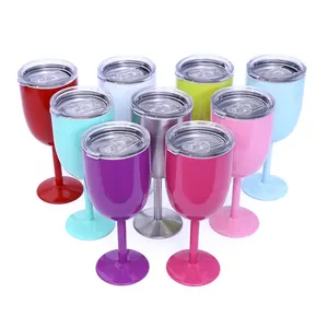 Top vendita 10oz bicchiere da vino in acciaio inossidabile logo personalizzato calice bicchiere da vino vuoto bicchiere da vino bicchiere da bicchiere
