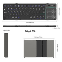 Keyboard Lipat 3 Saluran BT dengan Touchpad Nirkabel Portabel untuk Perjalanan, Kompatibel dengan IOS Android Windows Mac OS