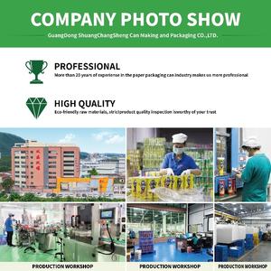 Emballage personnalisé en papier kraft <span class=keywords><strong>avec</strong></span> couvercle métallique pour céréales, flocons d'avoine, hermétique, qualité alimentaire, revêtement UV, gaufrage, lamination brillante - Product Image 3