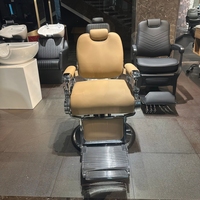Fauteuil de coiffure moderne en cuir synthétique, style rétro, luxe, robuste, avec pompe hydraulique