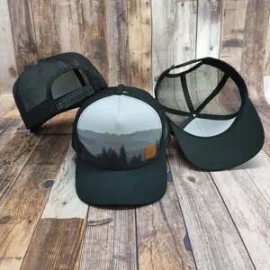 Moda verão personalizado malha Snapback Trucker Cap e chapéu com impressão personalizada Havaí flor