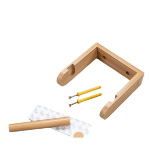 Bamboo Toilet Paper <b>Holder</b> 14x14x4 Cm Eco Friendly Bathroom Storage - Product Image 5