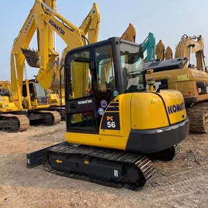 Mini-excavatrice sur chenilles Komatsu PC56 d'occasion, 90% neuve, de haute qualité - Product Image 2