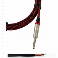 Câble audio professionnel OEM CH-G018 TS pour guitare, mâle-mâle, blindé en spirale, gaine en PVC, conducteur en cuivre sans oxygène, câble en tweed