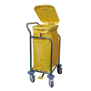 MN-LT003 Rumah Sakit murah baja antikarat keranjang cucian Hotel troli <span class=keywords><strong>Linen</strong></span> dengan tas Oxford tutup roda harga - Product Image 1