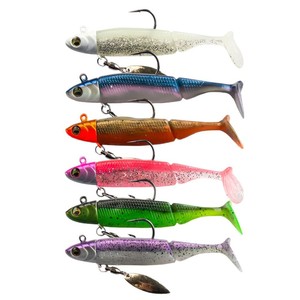 Kit de 6 Señuelos de Pesca con Cola en Forma de T, 9 cm, 15 g, Señuelos Artificiales Biónicos para Pesca en Agua Salada - Product Image 1