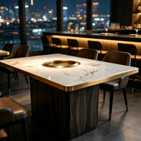 Ensemble de barbecue de luxe personnalisé Jilu, table de barbecue sans fumée auto-purifiante avec échappement inférieur pour les restaurants de barbecue coréen