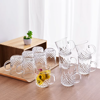 Mug en verre épais de style vintage gaufré pour jus, soda, bière, idéal pour les fêtes, bars, hôtels et restaurants - Vente en gros