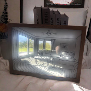 DIY creativo tamaño A4 luz nocturna Marco de moda UV impreso madera dormitorio cabecera venta al por mayor Ins iluminación - Product Image 3