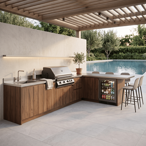 Cucina da Esterno Personalizzata in Acciaio Inox 304, Armadietti per Giardino, Piscina, Barbecue, Isola Cucina per Patio - Product Image 1