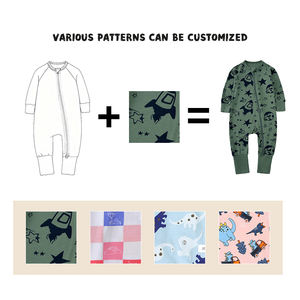 Vêtements pour nouveau-nés personnalisés, fille et garçon, pyjamas, soleil, fleur, papillon, lune, pieds, fermeture éclair sur le devant, pyjama pour bébé en bambou - Product Image 5