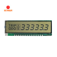 XMCU SML06292 TN LCD Segmen Transflektif Positif 6-Digit ODO-TRIP Icon Metal Pin 5V Tampilan Posisi 12 Jam