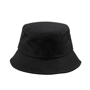 Chapeau Bob Noir Unisexe Couleur Unie Logo Imprimé par Transfert Thermique Décontracté Printemps-Été Style Toile Adulte - Product Image 3