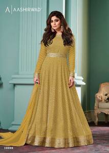 Meilleure qualité Alizza Silver & Diamond & Platinum & Shaded colors Designer Work for Ladies Party Wear Anarkali Style collection - Product Image 5