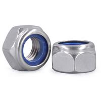 Écrous à insert nylon hexagonaux filetés à gauche M3-M16 en acier inoxydable 304 316 DIN 985, écrous de verrouillage Nylock