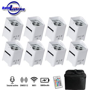Éclairage intelligent Both Lighting Smart DJ S4, 4 pièces avec sacs, LED blanche, éclairage d'ambiance, batterie sans fil, DMX, 4x18w RGBWA UV, application, télécommande IR, mariage, fête, événement - Product Image 1