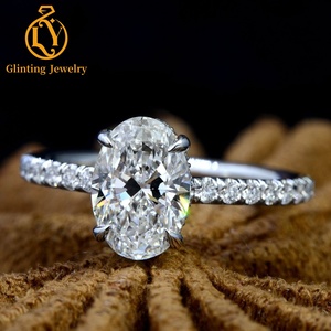 Anillo de Diamante Cultivado en Laboratorio con Corte Ovalado Certificado por IGI, Diamantes CVD HPHT Hechos a Medida, Oro Sólido de 14k y 18k para Anillos de Compromiso y Joyería - Product Image 1
