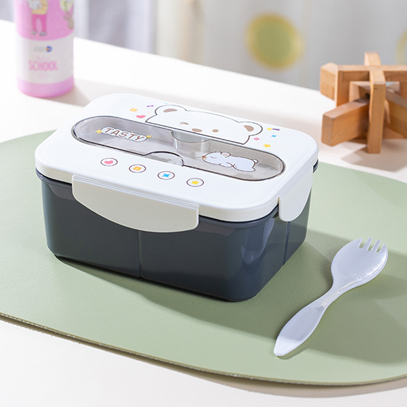 Gray lunch box + water cup set