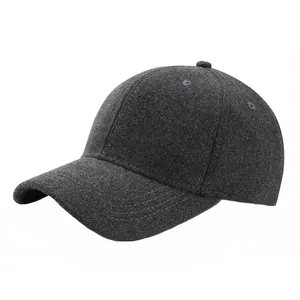 Custom Logo Unisex Winter Woolen Sports Hat Men's Thick Warm Baseball Hat Solid Color Cold Proof Women Sports Hats