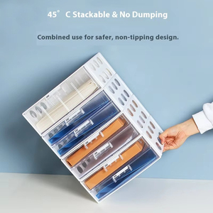 Hot bán A4 tập tin vẽ lưu trữ Organizer Stackable Máy tính để bàn tài liệu tổ chức hộp lưu trữ cho văn phòng kinh doanh hoặc sinh viên sử dụng - Product Image 4