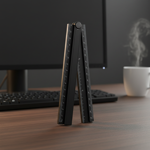 Righello Pieghevole 30cm in Lega di Alluminio con Goniometro, Strumento di Misurazione Geometrica per Architetti - Product Image 2