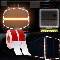 Cinta Reflectante de Alta Visibilidad 3M, Roja y Blanca, Adhesivo para Luces de Camión, Cinta de Seguridad Reflectante de PVC para Motocicletas