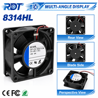 Ventilateur axial DC 8314HL 24V 4.3W 4200RPM 8032 80x80x32mm à roulement à billes pour refroidissement de module onduleur et armoire de commande – Pièce de rechange