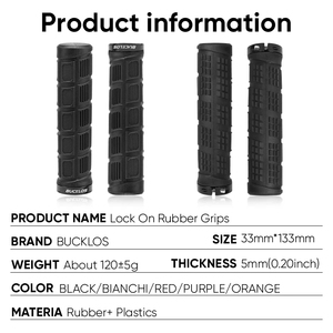 OEM/ODM Poignées de guidon de vélo BUCKLOS avec verrouillage intégré Poignées de guidon de vélo étanches à la poussière Poignets de vélo en caoutchouc souple BMX MTB - Product Image 4