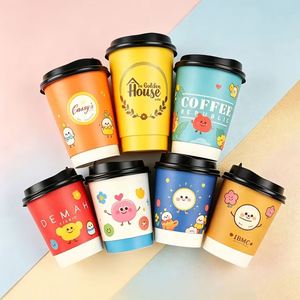 แก้วกาแฟกระดาษคราฟท์สองชั้นแบบย่อยสลายได้เองตามธรรมชาติ สำหรับกาแฟร้อนแบบนำกลับบ้าน เป็นมิตรต่อสิ่งแวดล้อม รีไซเคิลได้ ใช้แล้วทิ้ง - Product Image 4