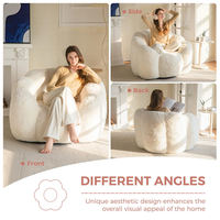 Fauteuil pouf géant moderne, confortable et moelleux, en forme de fleur, avec housse amovible et pliable, idéal pour l'intérieur.