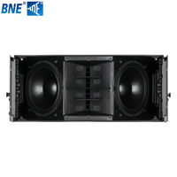 BNE HDL30-A Haut-parleur professionnel à large bande de fréquences, double 10 pouces, 2 voies, 4/8 ohms, néodyme, 1100W, pour extérieur/intérieur, avec boîtier en bois/métal