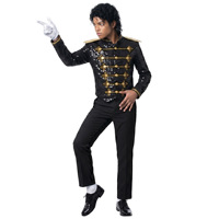 Costume de scène pour enfants Michael Jackson, paillettes, broderie noire et or, tenue de danse, cosplay