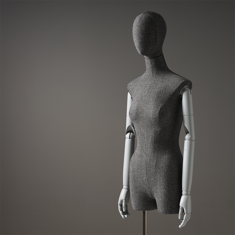 linen dress form DE-LIANG Mannequin Adjustable Dress Form Full Body Male/Female Display Torso with Head for Storefront & Jewelry Showcase Male Style B